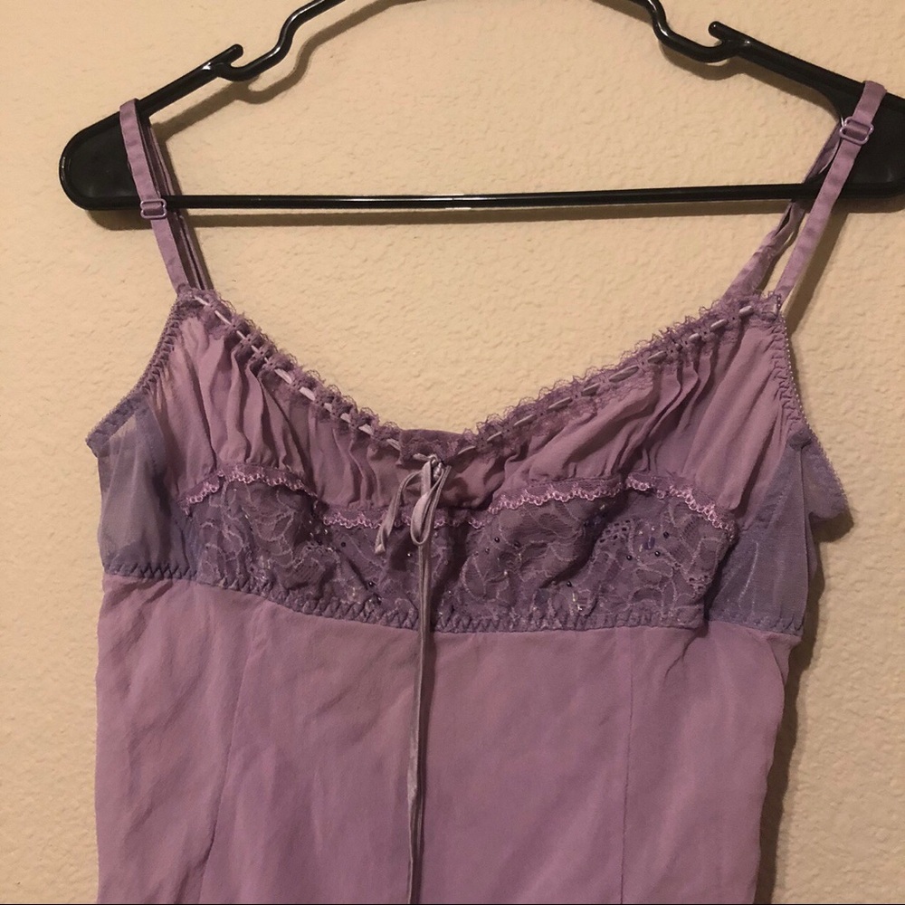 Victoria’s Secret purple milkmaid gown